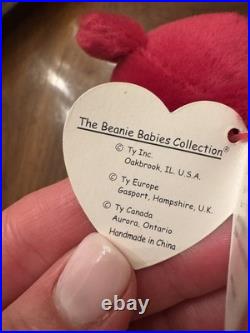 Ty Valentina the Red Bear Beanie Baby VERY RARE ERRORS excellent condition