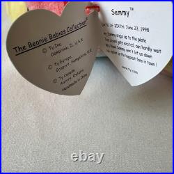 Ty Vintage Beanie Baby Sammy The Bear 1998 Retired Pe Pellets Rare Tag Error