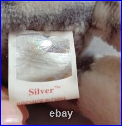 Ty Vintage Beanie Baby Silver The Cat 1999 Pe Pellets Rare Tag Error
