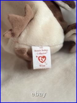 Ty Wise the Owl? Class 1998 MUST SEE Beanie Baby RARE Tag Manufacturing ERRORS