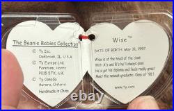 Ty Wise the Owl? Class 1998 MUST SEE Beanie Baby RARE Tag Manufacturing ERRORS
