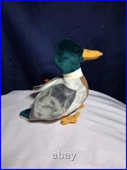 Ty beanie Jake the Mallard Drake Duck Rare Edition Red Tag #402 With Tag Errors