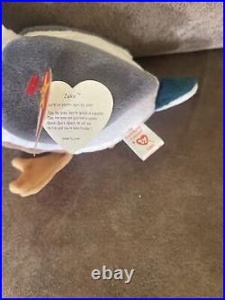 Ty beanie Jake the Mallard Drake Duck Rare Edition Red Tag #402 With Tag Errors