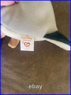 Ty beanie Jake the Mallard Drake Duck Rare Edition Red Tag #402 With Tag Errors