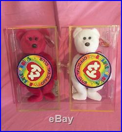 Ty beanie babies Valentino 4058 Valentina 4233 Rare with Errors in cases MWMT