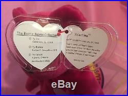 Ty beanie babies Valentino 4058 Valentina 4233 Rare with Errors in cases MWMT