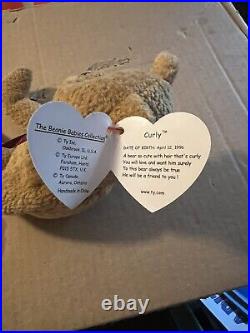 Ty beanie babies extremely rare 1993 Curly retired with errors
