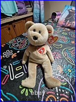 Ty beanie babies rare 1999 Signature Bear with tag errors