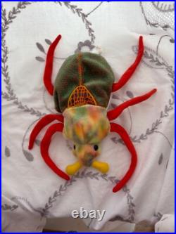 Ty beanie babies rare retired lot (spider, bat, scorpion, dragon, beetle)