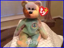 Ty beanie baby Peaceextremely Rare with tag errors/ PVC Pellet