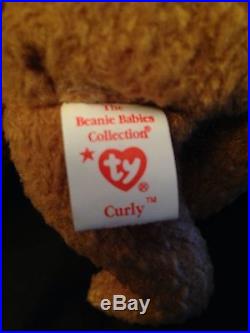 Ty beanie baby Very Rare CURLY BEAR orig. Collectible with Tag Errors