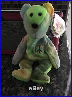 Ty beanie baby Very Rare Peace Bear orig. Collectible with Tag Errors-read desc