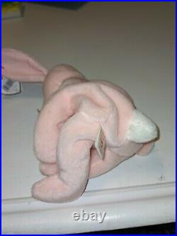 Ty retired original beanie babies rare -Hoppity the Bunny-PVC pellets NMC