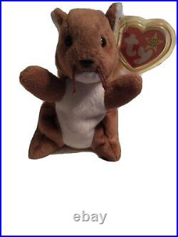 Ty retired original beanie babies rare collectible nuts the squirrel