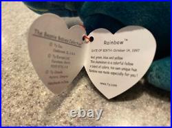 Ty the beanie babies collection ULTRA RARE 1997 chameleon named rainbow