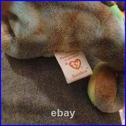 ULTRA RARE 1st Run Ty Beanie Baby Rainbow Iggy the Iguana with TAG ERRORS