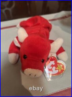 ULTRA RARE 2 TM'S SNORT 4002 TY BEANIE BABY 1995 PVC & TAG ERRORS Mint