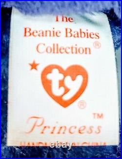 ULTRA RARE Collectors Princess Diana TY Beanie Baby Bear 1997 Retired P. E. Pelt
