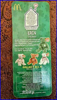 ULTRA RARE ERIN WithERRORS TYBeanie Baby 1998 Retired Bear Misprint 1993