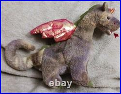 ULTRA RARE SCORCH 1998 BEANIE BABY Production error! TUSH TAG TWISTED OOAK