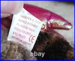 ULTRA RARE SCORCH 1998 BEANIE BABY Production error! TUSH TAG TWISTED OOAK