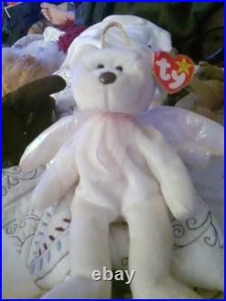 ULTRA RARE Ty Beanie Baby Halo the Angel Bear 1st Gen Hang Tag 1998