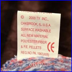 USA Beanie Baby Bear 2000 with Multiple rare tag errors! Hologram Tush Tag, MWMT