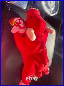 Ultra Rare 2 Tm's Snort Ty Beanie Baby 1995 Pvc & Tag Errors