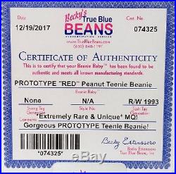 Ultra Rare Authenticated MQ PROTOTYPE McD TY Teenie Beanie RED Peanut ELEPHANT