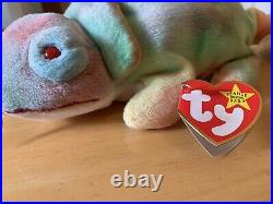 Ultra Rare Rainbow The Chameleon Original 1997 Tie Dye Edition! Ty Beanie Baby