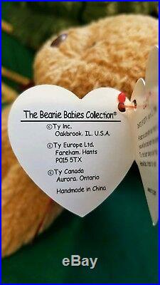 Ultra Rare Retired Ty Beanie Baby Curly Bear 039 11 Errors Mint Condition