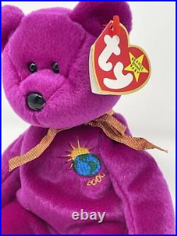 Ultra Rare TY Millennium Bear Beanie Baby With (2) Tag Errors! Retired