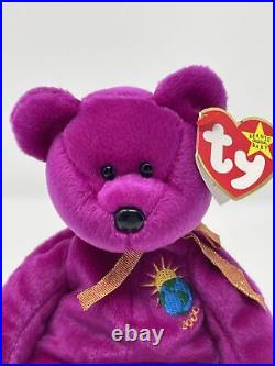 Ultra Rare TY Millennium Bear Beanie Baby With (2) Tag Errors! Retired