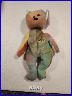 Ultra Rare! Ty Beanie Baby Peace Bear 1996 With Errors PVC Pellets