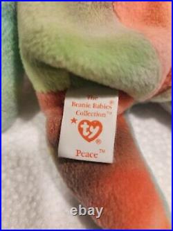 Ultra Rare! Ty Beanie Baby Peace Bear 1996 With Errors PVC Pellets