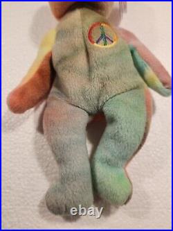 Ultra Rare! Ty Beanie Baby Peace Bear 1996 With Errors PVC Pellets