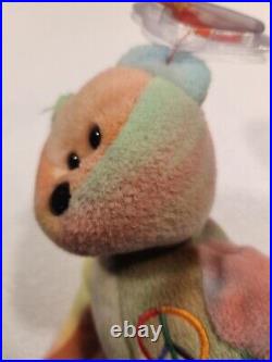 Ultra Rare! Ty Beanie Baby Peace Bear 1996 With Errors PVC Pellets