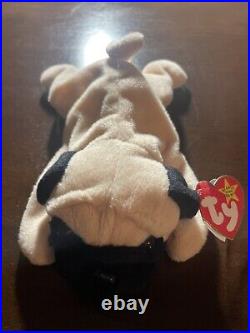 Ultra Rare Ty Beanie Baby Pugsly #4106 With Errors 5-2-96