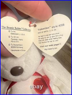 Ultra Rare Ty Beanie Baby Valentino 4058 PVC 1994 MWMT Extra TT Canada ERRORS