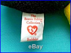 Unbelievable RARE BUBBLES Ty Beanie Babies PVC FIN & TUSH TAG MAJOR ERRORS