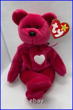 VALENTINA Bear RARE TY Beanie Baby TAG ERRORS 1998/1999 Excellent Condition