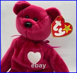 VALENTINA Bear RARE TY Beanie Baby TAG ERRORS 1998/1999 Excellent Condition