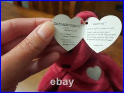 VALENTINA- Ty Beanie Baby Bear MINT, TAG ERRORS, RARE