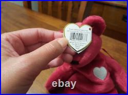 VALENTINA- Ty Beanie Baby Bear MINT, TAG ERRORS, RARE