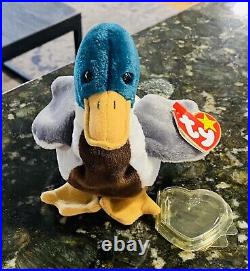 Rare TY Beanie Babies ''Jake'' The Mallard Duck (1997/98 Tag Errors) & 402 Stamp