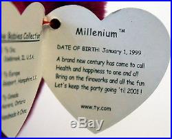 VERY RARE 4 Errors TY Beanie Babies MILLENNIUM Millenium Mint Limited Tag MWMT