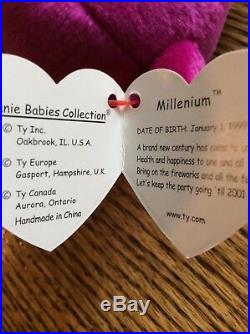 VERY RARE ERRORS TY Beanie Babies MILLENNIUM Millenium Mint Limited Tag MWMT