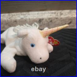VERY RARE RETIRED TY BEANIE BABY MYSTIC THE UNICORN With DATE ERRORS? 1993 1994