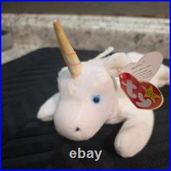 VERY RARE RETIRED TY BEANIE BABY MYSTIC THE UNICORN With DATE ERRORS? 1993 1994