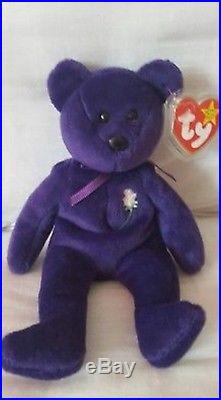 VERY RARE! TY Princess Diana 1st edition purple bear Immaculate condition